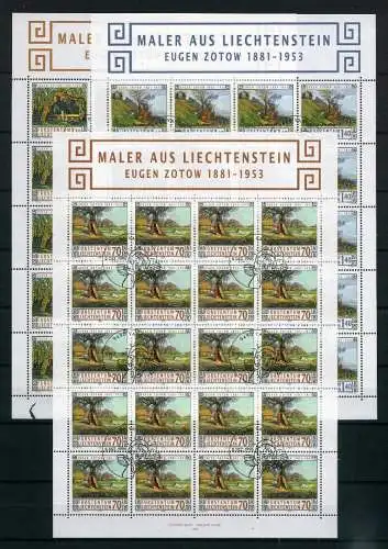 Liechtenstein Kleinbogen 1138-1140 Eugen Zotow Ersttagssonderstempel #JG480