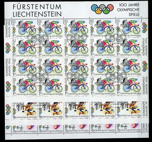 Liechtenstein KB 1129-1131 Olympiade 1996 Ersttagssonderstempel #JG477