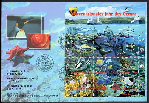 UNO Wien ZD-Bogen 252-263 Jahr des Ozeans Ersttagesbrief/FDC #IY350