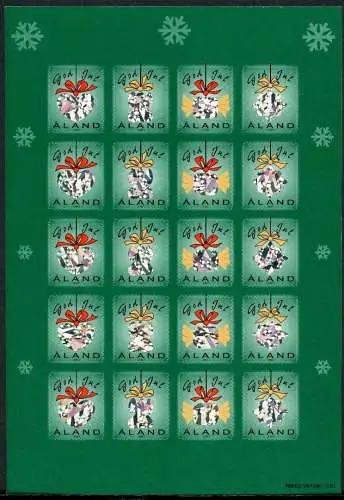 Aland Kleinbogen Weihnachtsmarken 2001 postfrisch #IJ270