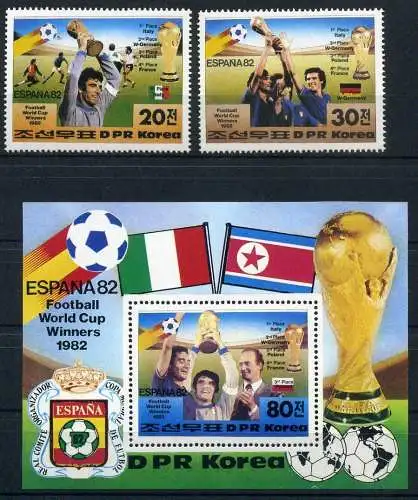 Korea Nord 2269-2270 + Bl 123 postfrisch Fußball #GE541