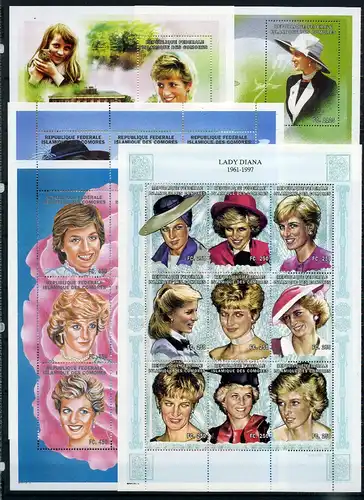 Komoren 1265-1291 + Bl 389-390 postfrisch Prinzessin Diana #IX618