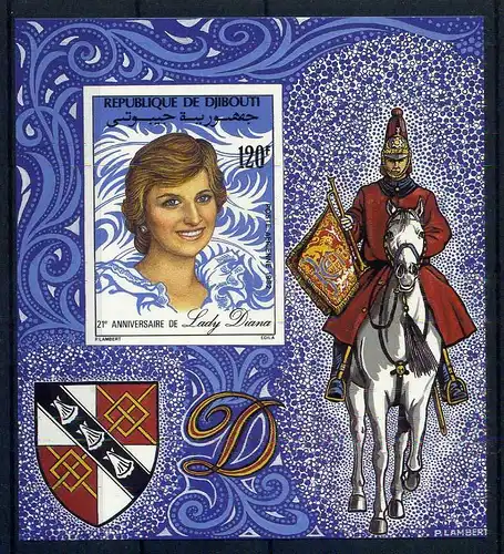 Dschibuti Block 60 B postfrisch Prinzessin Diana #OZ1018