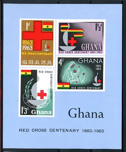 Ghana Block 8 postfrisch Rotes Kreuz #HD195