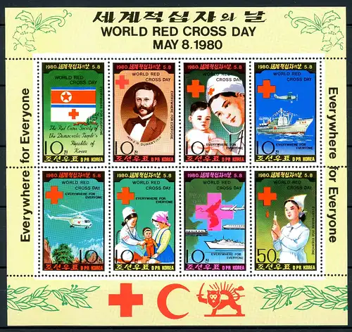 Korea Nord Kleinbogen 1976-1983 A postfrisch Rotes Kreuz #IX622