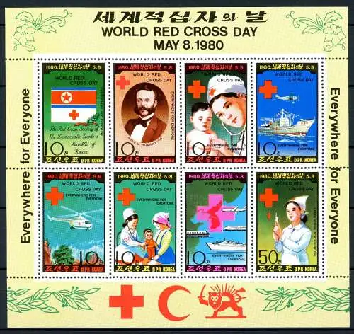 Korea Nord Kleinbogen 1976-1983 A postfrisch Rotes Kreuz #IX622