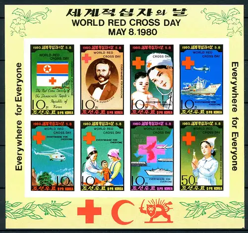 Korea Nord Kleinbogen 1976-1983 B postfrisch Rotes Kreuz #IX623