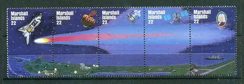 Marshall Inseln 5er Streifen 62-66 postfrisch Weltraum #OZ1215