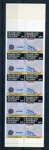 Marshall Inseln Markenheftchen mit 9D + 10D postfrisch Inselkarten #OZ1219