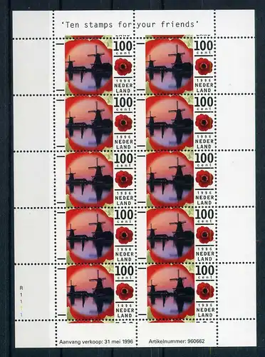 Niederlande Kleinbogen 1579 postfrisch Tourismus #OZ1232