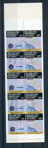 Marshall Inseln Markenheftchen mit 9D + 10D gestempelt Inselkarten #OZ1241