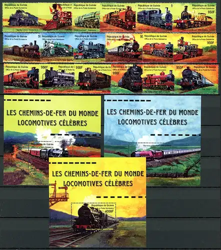Guinea 3091-3108 + Bl. 648-650 postfrisch Eisenbahn, Lokomotive #IU747