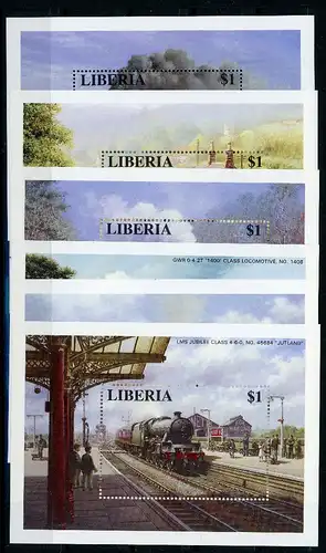 Liberia Block 142-147 postfrisch Eisenbahn Lokomotive #IU758