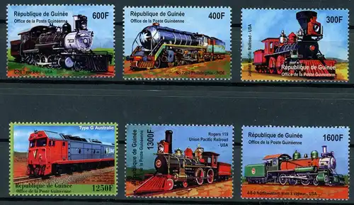 Guinea 3085-3090 postfrisch Eisenbahn Lokomotive #IU759