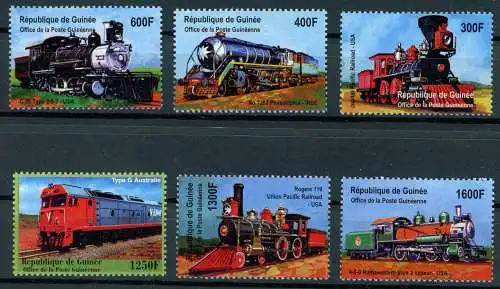 Guinea 3085-3090 postfrisch Eisenbahn Lokomotive #IU759