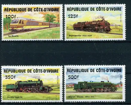 Elfenbeinküste 826-829 postfrisch Eisenbahn Lokomotive #IU836