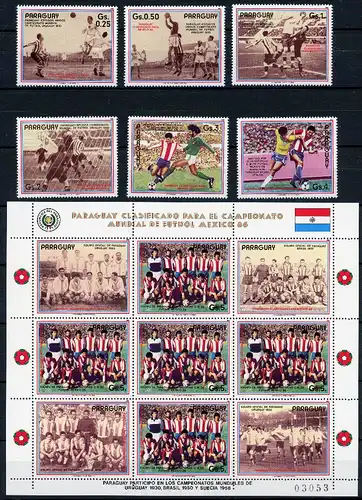 Paraguay 3977-3983 + KB postfrisch Fußball #GE717