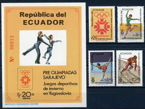 Ecuador 1961-1964 + Bl 110 postfrisch Olympia #JJ422