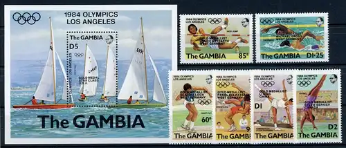 Gambia 576-581 +Bl 17 postfrisch Olympia #JJ425