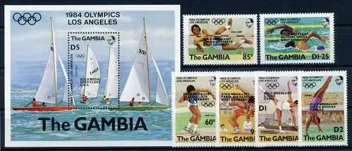 Gambia 576-581 +Bl 17 postfrisch Olympia #JJ425