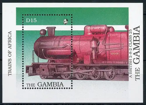 Gambia Block 68 postfrisch Eisenbahn #IU765
