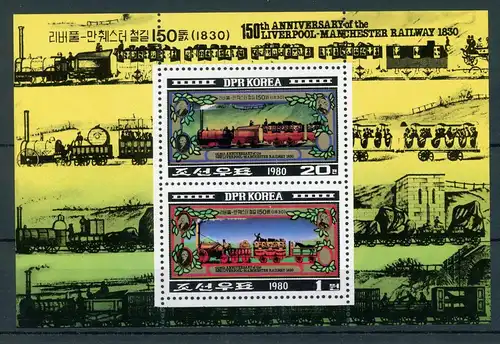 Korea Nord Kleinbogen 2065-2066 postfrisch Eisenbahn Lokomotive #IU766