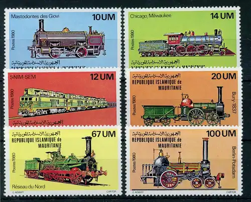 Mauretanien 704-709 postfrisch Eisenbahn Lokomotive #IU777