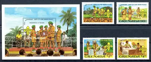 Grenada 1139-1142 + Block 103 postfrisch Pfadfinder #IM013