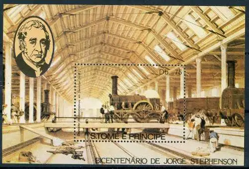 Sao Tome e Principe Block 113 A postfrisch Eisenbahn #IU783