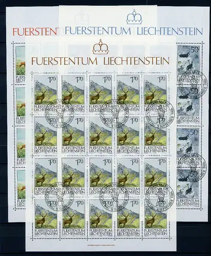 Liechtenstein Kleinbogen 907-909 Jagd Ersttagssonderstempel #JG408