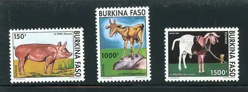 Burkina Faso 1323-1325 postfrisch Tiere #IN328