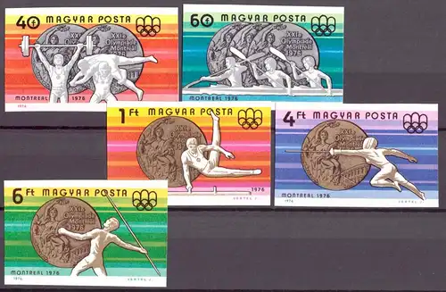 Ungarn 3164-3168 B postfrisch Olympiade 1976 #HL130