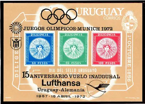 Uruguay Block 15 postfrisch Lufthansa #GI189