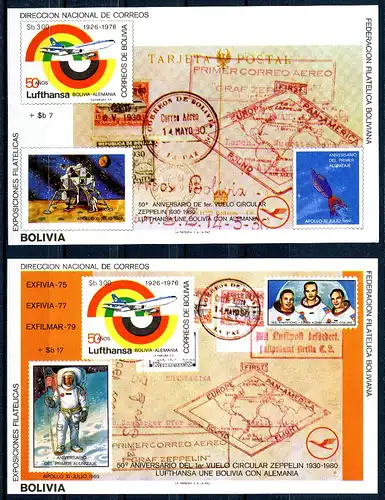 Bolivien Block 104-05 postfrisch Lufthansa, Raumfahrt #GI194