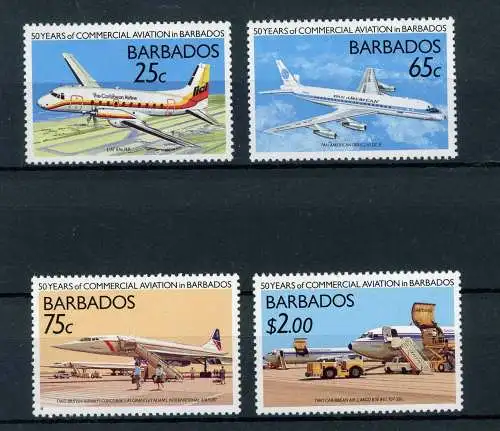 Barbados 713-16 postfrisch Flugzeuge #GI021