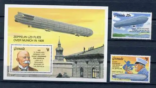 Grenada 2501-2502, Block 321 postfrisch Zeppelin #GI026