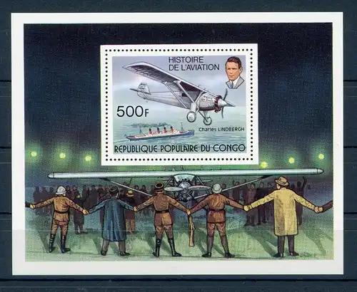Kongo Block 12 postfrisch Flugzeuge #GI053