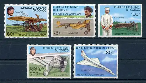 Kongo 593-597 postfrisch Flugzeuge #GI054