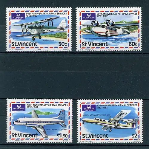 St. Vincent 639-42 postfrisch Flugzeuge #GI079