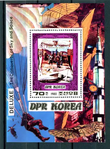 Korea Nord Block 74 postfrisch Zeppelin #GI101