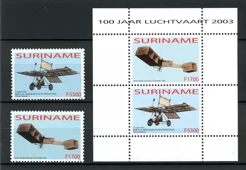 Surinam 1894-1895 + Block 93 postfrisch Flugzeuge #GI108