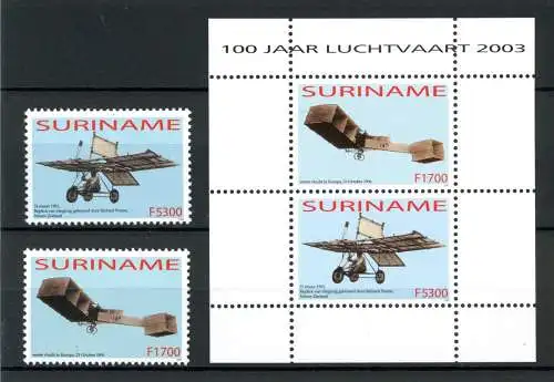 Surinam 1894-1895 + Block 93 postfrisch Flugzeuge #GI108