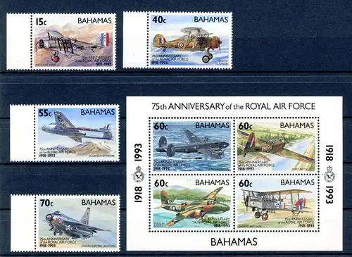 Bahamas 801-804 + Block 71 postfrisch Flugzeuge #GI112