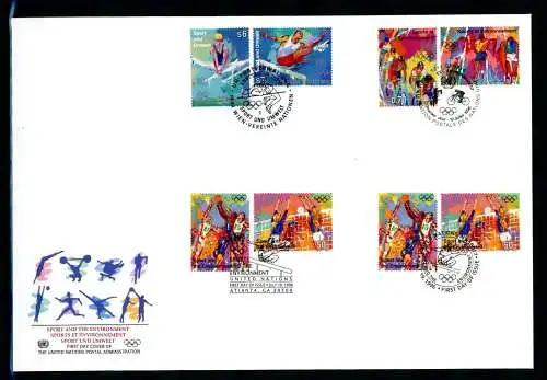 UNO Trio Brief 1996 Sport und Umwelt Ersttagesbrief/FDC #IX285