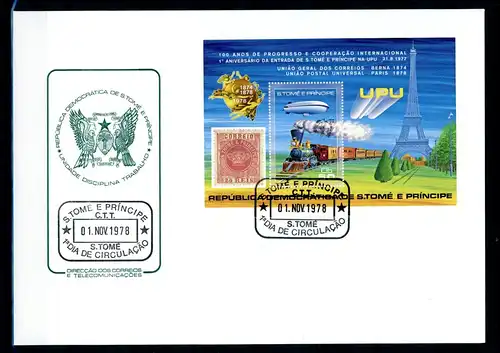 Sao Tome e Principe Block 17 A Zeppelin Ersttagesbrief/FDC #GO636