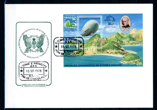 Sao Tome e Principe Block 36 A Zeppelin Ersttagesbrief/FDC #GO637