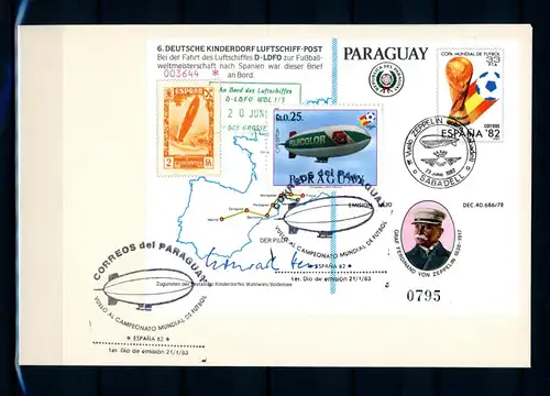 Paraguay Block 382 Zeppelin Ersttagesbrief/FDC #GO638