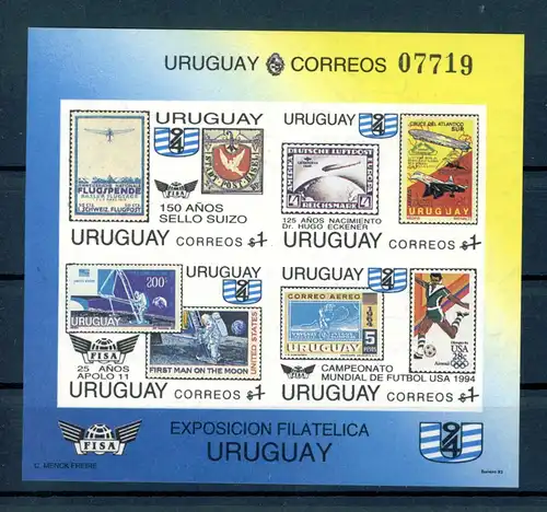 Uruguay Block 60 B postfrisch Zeppelin #GO518