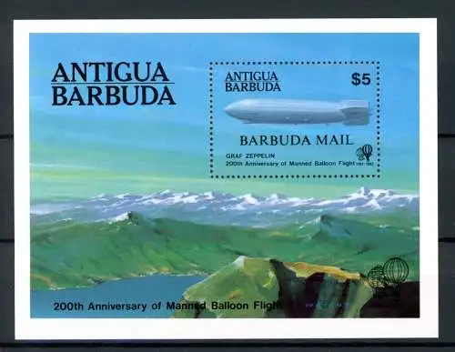 Antigua und Barbuda Block 72 postfrisch Zeppelin #GO521