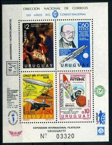 Uruguay Block 33 postfrisch Zeppelin #GO525